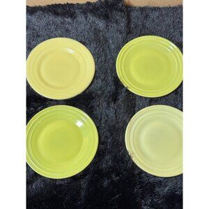 Vintage Hazel Atlas Yellow Saucer Plates Set Of 4 Ceramic